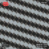 Interlock (Pasco) 20x20 cm · SQ22-581 · 45-Degree Offset Lattice in Kerb, Stripes