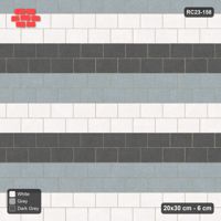 Interlock (Pasco) 20x30 cm · RC23-158 · Running Bond 1/3, Three-Tone Courses