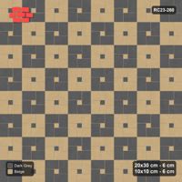 Interlock (Pasco) 20x30 cm · RC23-260 · Pinwheel ACW, 10x10 Centres, Module Chequer - Stone & Earth