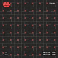 Interlock (Pasco) 20x30 cm · RC23-261 · Pinwheel CW, 10x10 Centres, Solid Planks - Red & Black