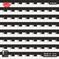 Interlock (Pasco) 20x30 cm · RC23-262 · Pinwheel ACW, Alternating Planks + Kerb - Tuxedo
