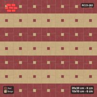 Interlock (Pasco) 20x30 cm · RC23-263 · Pinwheel CW, 10x10 Centres, Row Bands - Terracotta