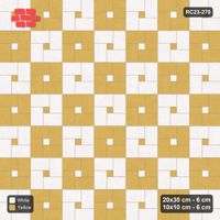 Interlock (Pasco) 20x30 cm · RC23-270 · Pinwheel ACW, Module Chequer + Kerb - Ivory & Ochre