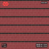 Interlock (Pasco) 20x30 cm · RC23-283 · Course Stripes 20+10 3+1, Accent Every 4th Course + Kerb - Red & Black
