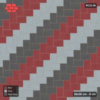 Interlock (Pasco) 20x30 cm · RC23-58 · Stepped Herringbone (3:2), Three-Tone Stripes 1x