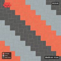 Interlock (Pasco) 20x30 cm · RC23-63 · Stepped Herringbone (3:2), Three-Tone Stripes 3x