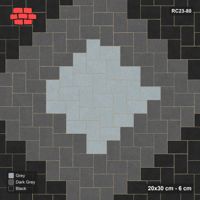 Interlock (Pasco) 20x30 cm · RC23-80 · Stepped Herringbone (3:2), Diamond Medallion