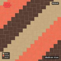 Interlock (Pasco) 20x30 cm · RC23-87 · Stepped Herringbone (3:2), Three-Tone Stripes, 40B Kerb Frame