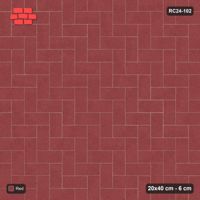 Interlock (Pasco) 20x40 cm · RC24-102 · Herringbone 90, solid colour - Terracotta Red