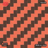 Interlock (Pasco) 20x40 cm · RC24-104 · Herringbone 90, colour by unit direction - Burnt Clay