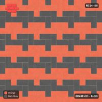 Interlock (Pasco) 20x40 cm · RC24-105 · Herringbone 90, 40 cm colour bands - Ember