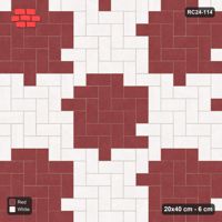 Interlock (Pasco) 20x40 cm · RC24-114 · Herringbone 90, 120 cm colour checker - Burgundy & Ivory