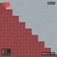 Interlock (Pasco) 20x40 cm · RC24-115 · Herringbone 90, diagonal two-field - Urban Brick