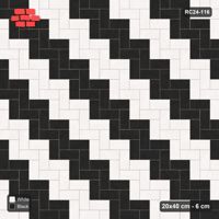 Interlock (Pasco) 20x40 cm · RC24-116 · Herringbone 90, wide diagonal steps - Contrast
