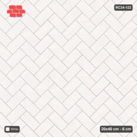 Interlock (Pasco) 20x40 cm · RC24-122 · Herringbone 45, solid colour - Pure White