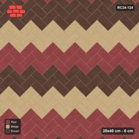 Interlock (Pasco) 20x40 cm · RC24-124 · Herringbone 45, 60 cm colour bands - Tuscany