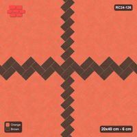 Interlock (Pasco) 20x40 cm · RC24-126 · Herringbone 45, central cross - Burnt Clay