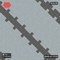 Interlock (Pasco) 20x40 cm · RC24-129 · Herringbone 45, diagonal accent lines - Charcoal Edge