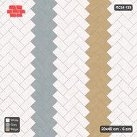 Interlock (Pasco) 20x40 cm · RC24-133 · Herringbone 45, twin vertical bands - Coastal