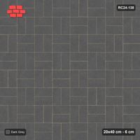 Interlock (Pasco) 20x40 cm · RC24-138 · Basketweave, solid colour - Charcoal