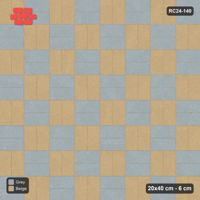 Interlock (Pasco) 20x40 cm · RC24-140 · Basketweave, block checker - Warm Grey