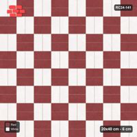 Interlock (Pasco) 20x40 cm · RC24-141 · Basketweave, block checker - Burgundy & Ivory