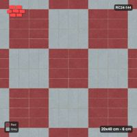 Interlock (Pasco) 20x40 cm · RC24-144 · Double basketweave, block checker 2x2 - Brick & Ash