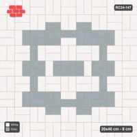 Interlock (Pasco) 20x40 cm · RC24-147 · Basketweave, central medallion - Salt & Pepper