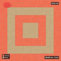 Interlock (Pasco) 20x40 cm · RC24-148 · Double basketweave, central medallion - Clay Court