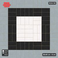 Interlock (Pasco) 20x40 cm · RC24-150 · Double basketweave, accent edge course - Tuxedo