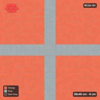 Interlock (Pasco) 20x40 cm · RC24-151 · Basketweave, central cross - Sunset Slate