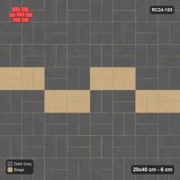 Interlock (Pasco) 20x40 cm · RC24-153 · Basketweave, zig-zag band - Stone & Earth