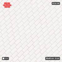 Interlock (Pasco) 20x40 cm · RC24-160 · Running bond 45 (1/3), solid colour - Pure White