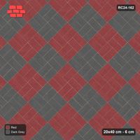 Interlock (Pasco) 20x40 cm · RC24-162 · Diagonal parquet, block checker 2x2 - Rust & Charcoal