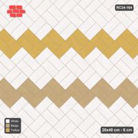 Interlock (Pasco) 20x40 cm · RC24-164 · Diagonal parquet, twin feature bands - Golden Sand