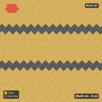 Interlock (Pasco) 20x40 cm · RC24-167 · Running bond 45, twin feature bands - Mustard Slate