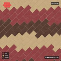 Interlock (Pasco) 20x40 cm · RC24-168 · Running bond 45 (1/3), 60 cm colour bands - Tuscany