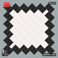 Interlock (Pasco) 20x40 cm · RC24-172 · Stack bond 45, accent edge course - Tuxedo