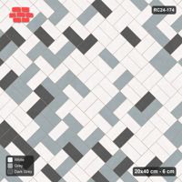 Interlock (Pasco) 20x40 cm · RC24-174 · Diagonal parquet, tonal blend - Monochrome