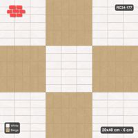 Interlock (Pasco) 20x40 cm · RC24-177 · Panel checker 120 cm, horizontal and vertical stack panels - Ivory & Sand