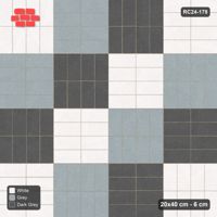 Interlock (Pasco) 20x40 cm · RC24-178 · Panel checker 80 cm, three-colour stack panels - Monochrome