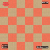 Interlock (Pasco) 20x40 cm · RC24-180 · Panel checker 80 cm, basketweave and vertical stack panels - Clay Court
