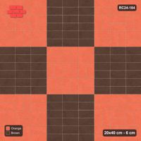Interlock (Pasco) 20x40 cm · RC24-184 · Panel checker 120 cm, basketweave and horizontal stack panels - Burnt Clay