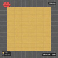 Interlock (Pasco) 20x40 cm · RC24-195 · Horizontal stack field with 2-course soldier border - Mustard Slate