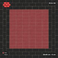 Interlock (Pasco) 20x40 cm · RC24-199 · Horizontal stack field with 3-course stretcher border - Red & Black