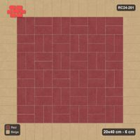 Interlock (Pasco) 20x40 cm · RC24-201 · Basketweave field with 2-course soldier border - Terracotta