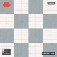 Interlock (Pasco) 20x40 cm · RC24-202 · Stack panels field with 2-course stretcher border - Monochrome