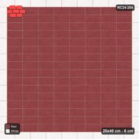 Interlock (Pasco) 20x40 cm · RC24-204 · Basketweave field with 1-course stretcher border - Burgundy & Ivory