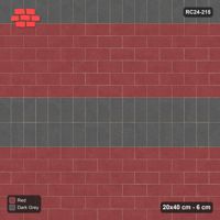 Interlock (Pasco) 20x40 cm · RC24-215 · Running bond 1/2 with soldier course every 6 courses - Rust & Charcoal
