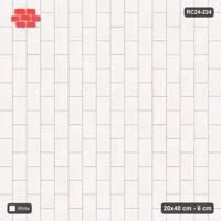 Interlock (Pasco) 20x40 cm · RC24-224 · Vertical running bond 1/2, solid colour with kerb frame - Pure White